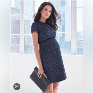 Seraphine bouclé navy maternity dress